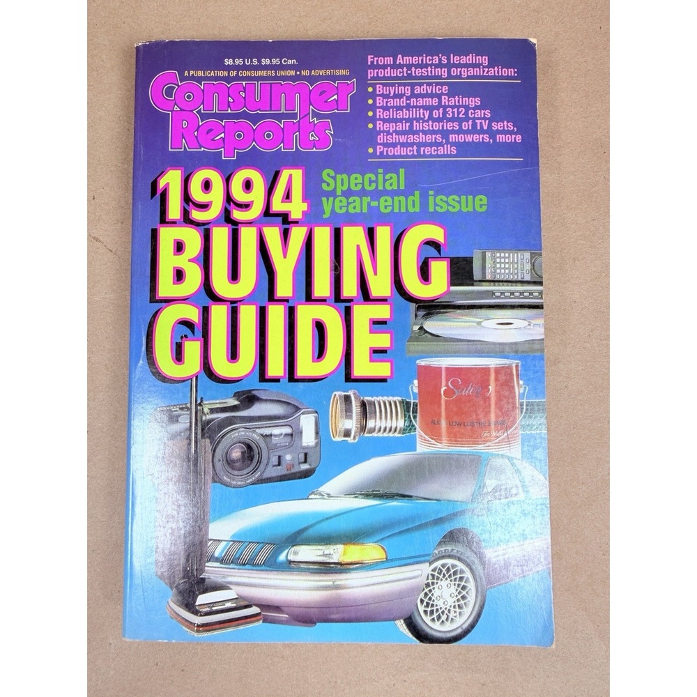 1994 Consumer Reports Buying Guide Vintage Cars Electronics Product Ratings